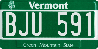 VT license plate BJU591