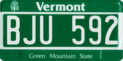 VT license plate BJU592