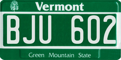 VT license plate BJU602