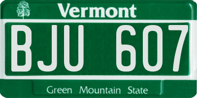 VT license plate BJU607