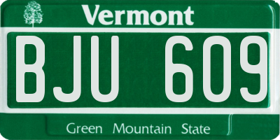VT license plate BJU609