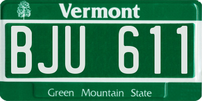 VT license plate BJU611