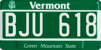 VT license plate BJU618