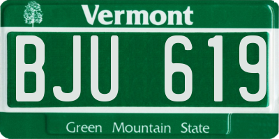 VT license plate BJU619