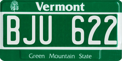 VT license plate BJU622