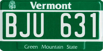 VT license plate BJU631