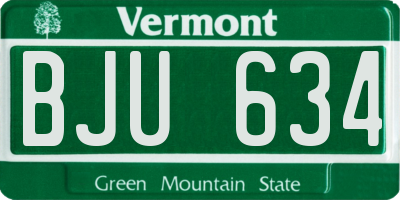 VT license plate BJU634