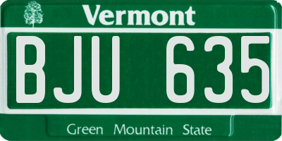 VT license plate BJU635