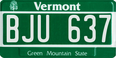 VT license plate BJU637