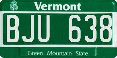 VT license plate BJU638