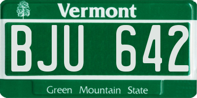 VT license plate BJU642