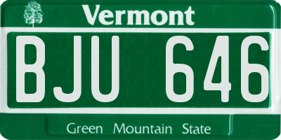 VT license plate BJU646