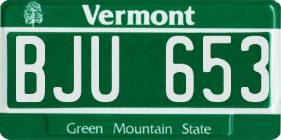 VT license plate BJU653