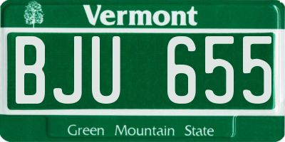 VT license plate BJU655