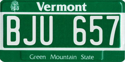 VT license plate BJU657