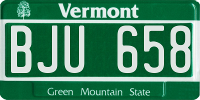 VT license plate BJU658