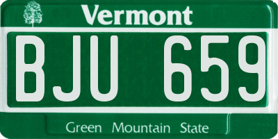 VT license plate BJU659