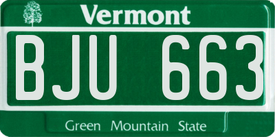 VT license plate BJU663