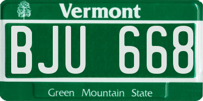 VT license plate BJU668