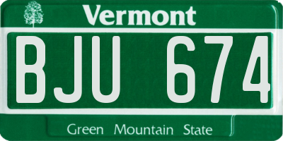 VT license plate BJU674