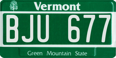 VT license plate BJU677