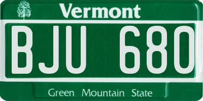 VT license plate BJU680