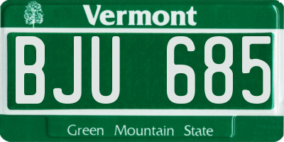VT license plate BJU685