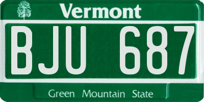 VT license plate BJU687
