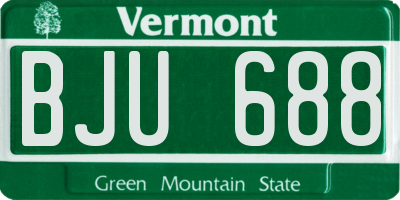 VT license plate BJU688