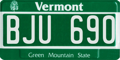 VT license plate BJU690