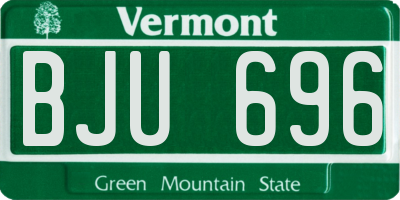 VT license plate BJU696