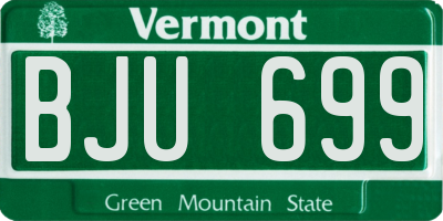 VT license plate BJU699