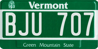 VT license plate BJU707