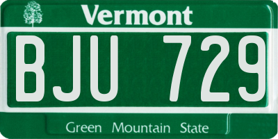 VT license plate BJU729