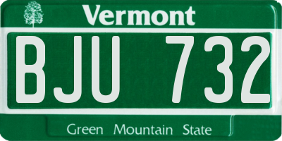 VT license plate BJU732