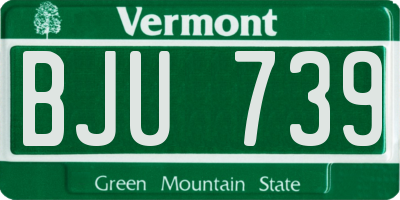 VT license plate BJU739