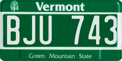 VT license plate BJU743