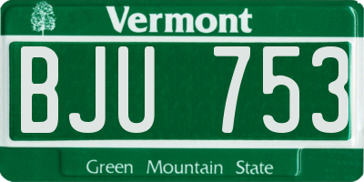 VT license plate BJU753