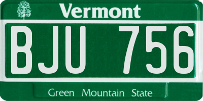 VT license plate BJU756