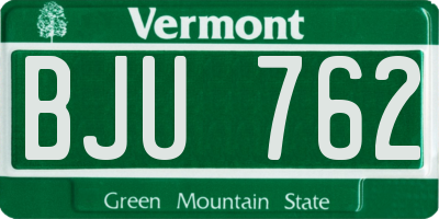 VT license plate BJU762