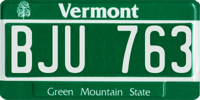 VT license plate BJU763