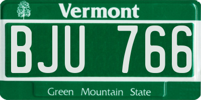 VT license plate BJU766