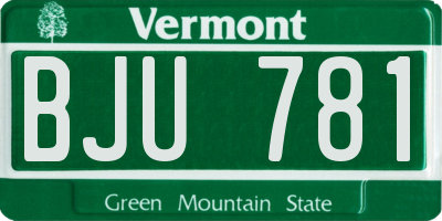 VT license plate BJU781