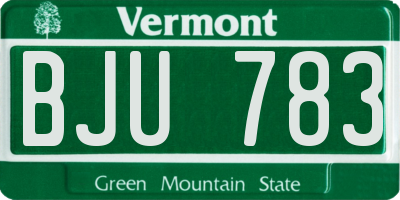 VT license plate BJU783