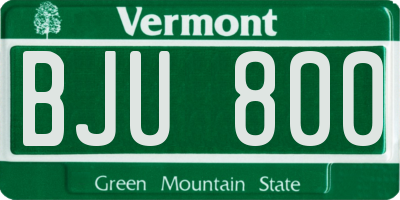 VT license plate BJU800