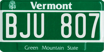 VT license plate BJU807