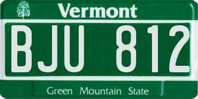 VT license plate BJU812