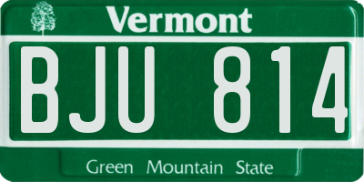 VT license plate BJU814