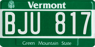 VT license plate BJU817