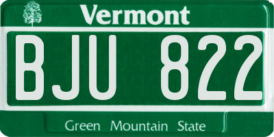 VT license plate BJU822
